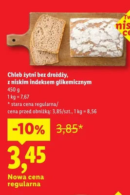 Chleb żytni bez drożdży z niskim indeksem glikemicznym promocja w Lidl