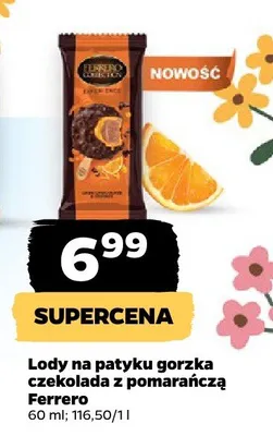 Lody na patyku gorzka czekolada z pomarańczą Ferrero promocja w Netto