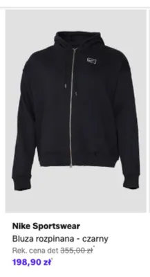 Bluza rozpinana Nike Sportswear czarny promocja w Lounge by Zalando