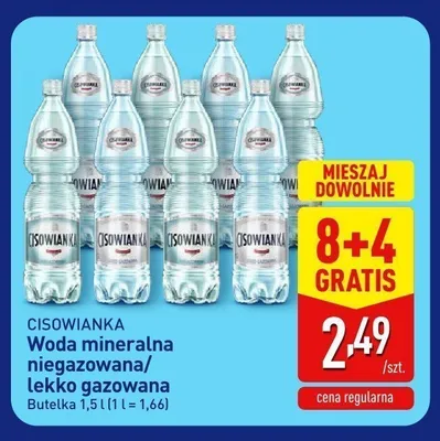 Woda mineralna niegazowana Cisowianka promocja w Aldi