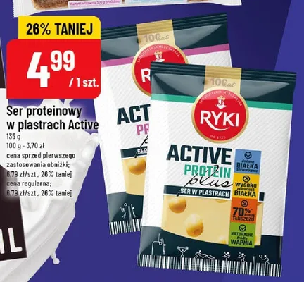 Ser proteinowy w plastrach Ryki Active promocja w POLOmarket