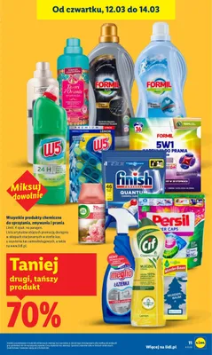 Wszystkie produkty chemiczne do sprzątania, zmywania i prania DRUGI -70% promocja w Lidl