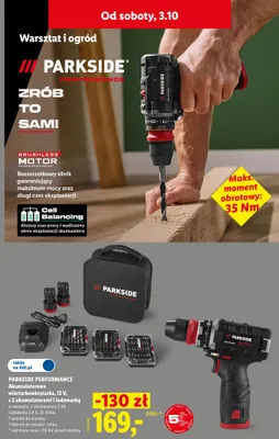 Akumulatorowa wiertarkowkrętarka 12V z 2 akumulatorami i ładowarką Parkside Performance promocja w Lidl