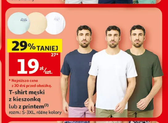T-shirt męski z printem Inextenso promocja w Auchan