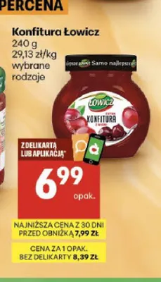 Konfitura z wiśni Łowicz promocja w Delikatesy Centrum
