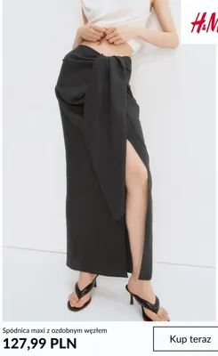 Spódnica maxi z ozdobnym węzłem H&M promocja w H&M