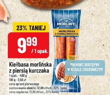 Kiełbasa morlińska z piersią kurczaka Morliny promocja w POLOmarket