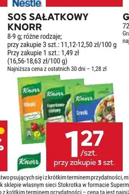 Sos sałatkowy Knorr włoski promocja w Stokrotka