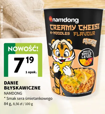 Danie błyskawiczne Namdong o smaku sera śmietankowego promocja w Intermarche