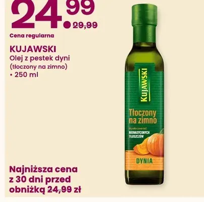 Olej z pestek dyni Kujawski tłoczony na zimno promocja w Frisco