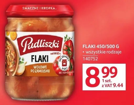 Flaki Pudliszki 450/500 g promocja w Selgros