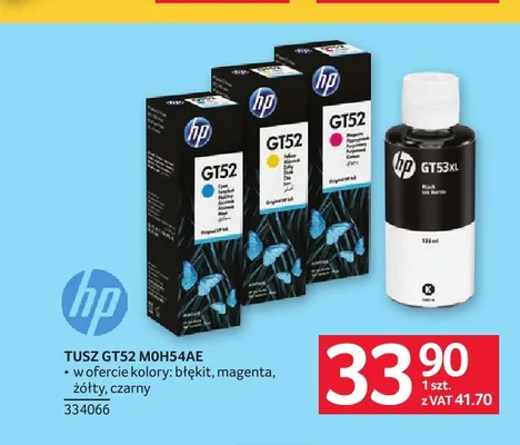 Tusz Hp GT52 M0H54AE promocja w Selgros