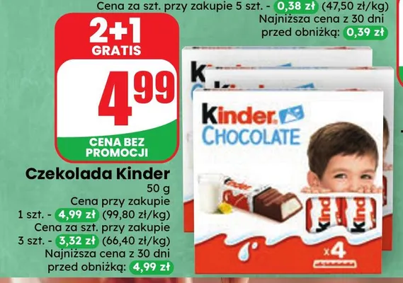 Czekolada Kinder promocja w Dino