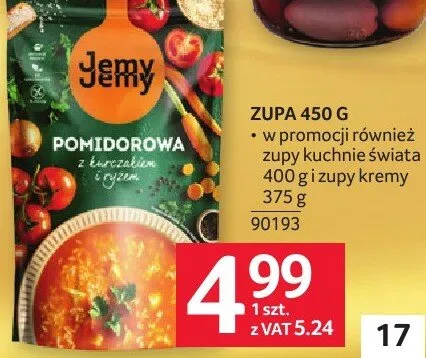 Zupa pomidorowa Jemy Jemy z fasolką i ryżem promocja w Selgros