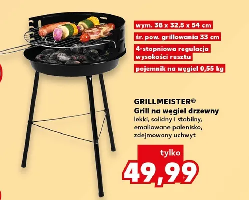 Grill na węgiel drzewny GRILLMEISTER promocja w Kaufland