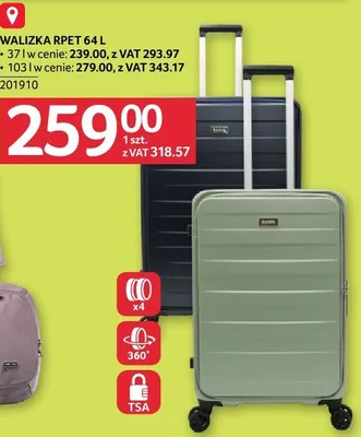Walizka RPET 64 L promocja w Selgros