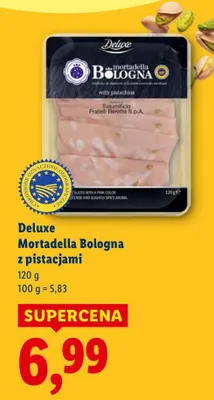 Mortadella bologna z pistacjami DE LUXE promocja w Lidl