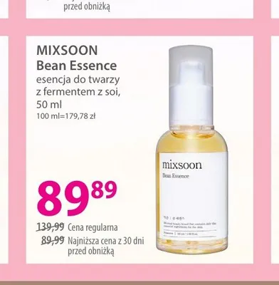 Esencja do twarzy z fermentem z soi MIXSOON Bean Essence promocja w Hebe