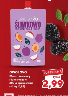 Mus owocowy Owolovo promocja w Kaufland