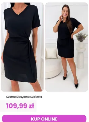 Sukienka czarna klasyczna ModnaKiecka.pl promocja w Modna Kiecka
