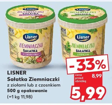 Sałatka Ziemniaczki z czosnkiem Lisner promocja w Kaufland