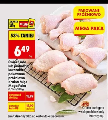 Skrzydła lub podudzia kurczaka promocja w Biedronka