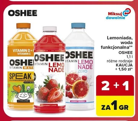 Woda funkcjonalna Oshee Vitamin Water Speak Up promocja w Carrefour Market