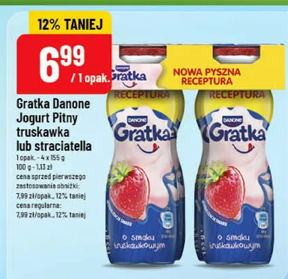 Jogurt Pitny Gratka Danone truskawka promocja w POLOmarket