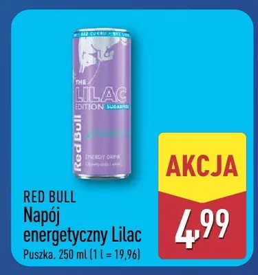 Napój energetyczny Red Bull Lilac Edition promocja w Aldi