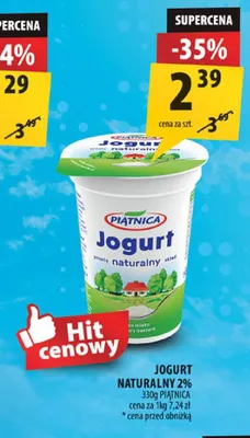 Jogurt naturalny 2% promocja w Arhelan