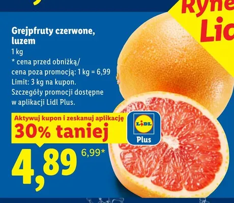 Grejpfruty czerwone luzem promocja w Lidl