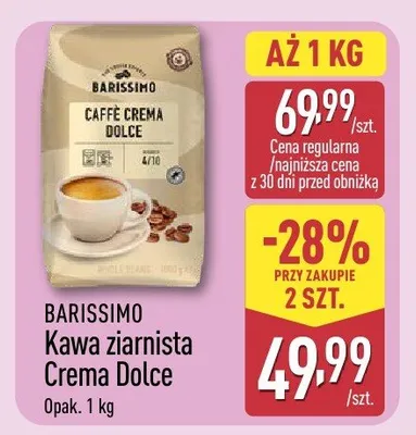Kawa ziarnista Crema Dolce 1 kg promocja w Aldi