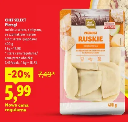 Pierogi z mięsem Chef Select promocja w Lidl