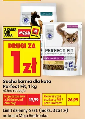 Sucha karma dla kota Perfect Fit promocja w Biedronka