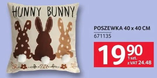Poszewka 40 x 40 cm promocja w Selgros