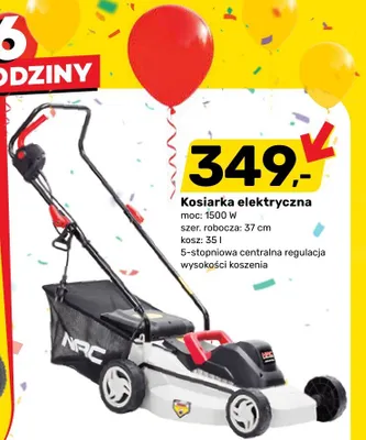 Kosiarka elektryczna NAC moc: 1500W szer. robocza: 37cm kosz: 35l 5-stopniowa centralna regulacja wysokości koszenia promocja w Bricomarche