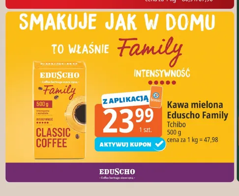 Kawa mielona Eduscho Family promocja w Leclerc