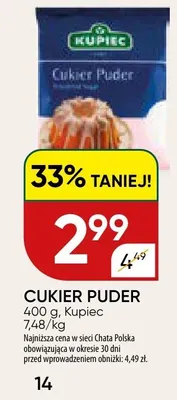 Cukier puder promocja w Chata Polska