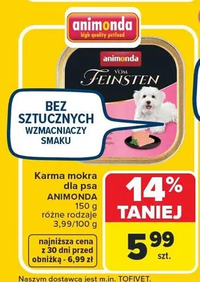 Karma mokra dla psa Animonda Vom Feinsten różne rodzaje 150 g promocja w Carrefour Market