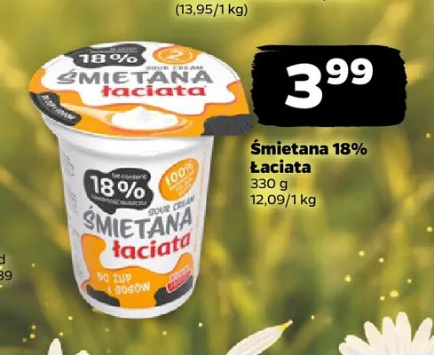 Śmietana Łaciata 18% promocja w Netto