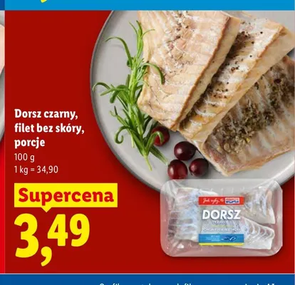 Dorsz czarny filet bez skóry porcje Targ Rybny Lidla promocja w Lidl