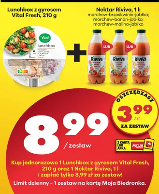 Zestaw Lunchbox z gyrosem + Nektar Riviva 1 l promocja w Biedronka