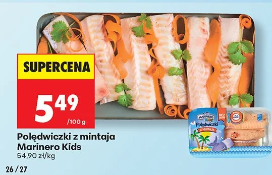 Polędwiczki z mintaja Marinero Kids promocja w Biedronka