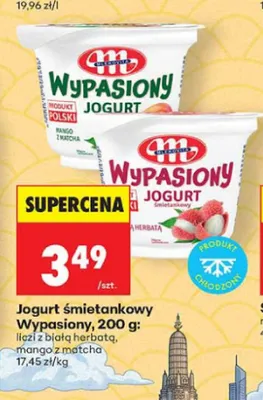 Jogurt śmietankowy Wypasiony liczi z białą herbatą promocja w Biedronka