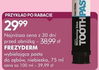 Pasta do zębów FREZYDERM wybielająca pasta do zębów, niebieska promocja w Makro