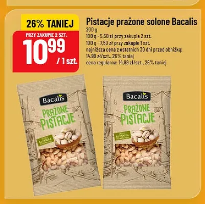 Pistacje prażone solone Bacalis promocja w POLOmarket