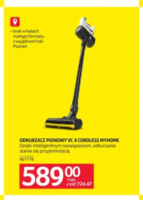 Odkurzacz pionowy Kärcher Vc 4 Cordless MyHome promocja w Selgros