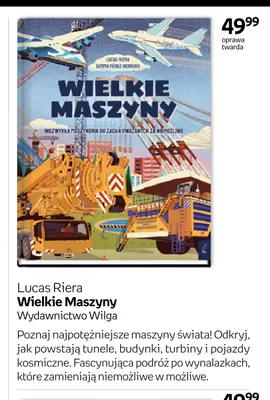 Książka Lucas Riera Wielkie maszyny Wydawnictwo Wilga promocja w Empik