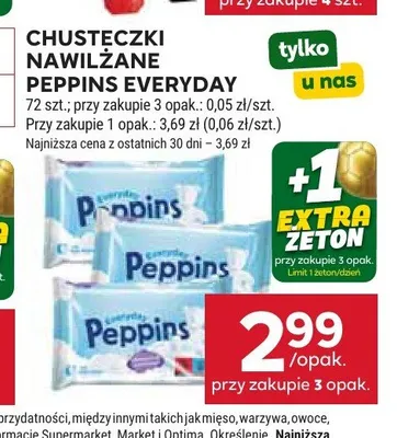 Chusteczki nawilżane Peppins Everyday promocja w Stokrotka