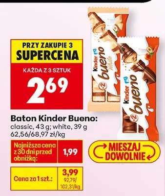 Baton Kinder Bueno White promocja w Biedronka